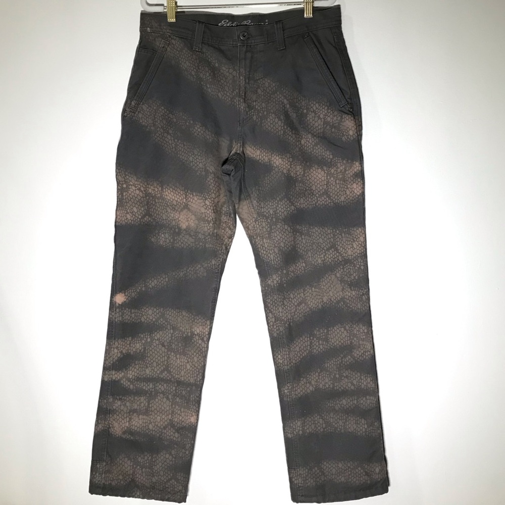 Gray Bleached Men's Pants with Fleece Lining
